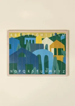 Coco Village Alphabet Wooden Tab Puzzle - 13 pcs