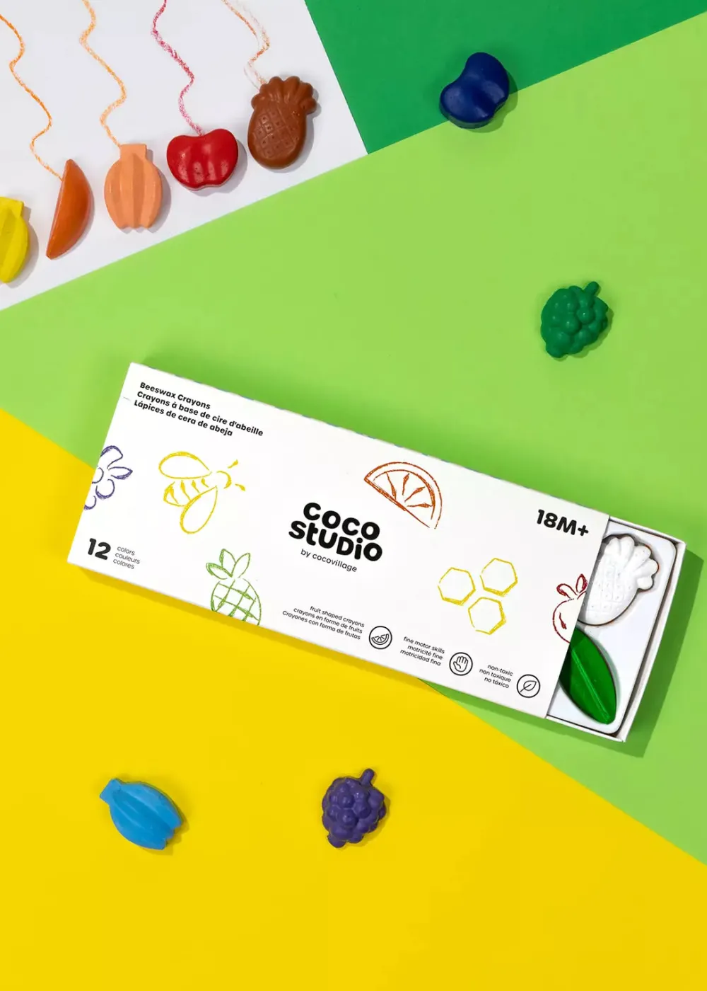 Coco Village Beeswax Crayons Set - 12 colors