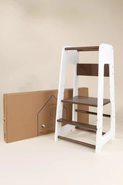 Coco Village Educational Tower - Walnut & White