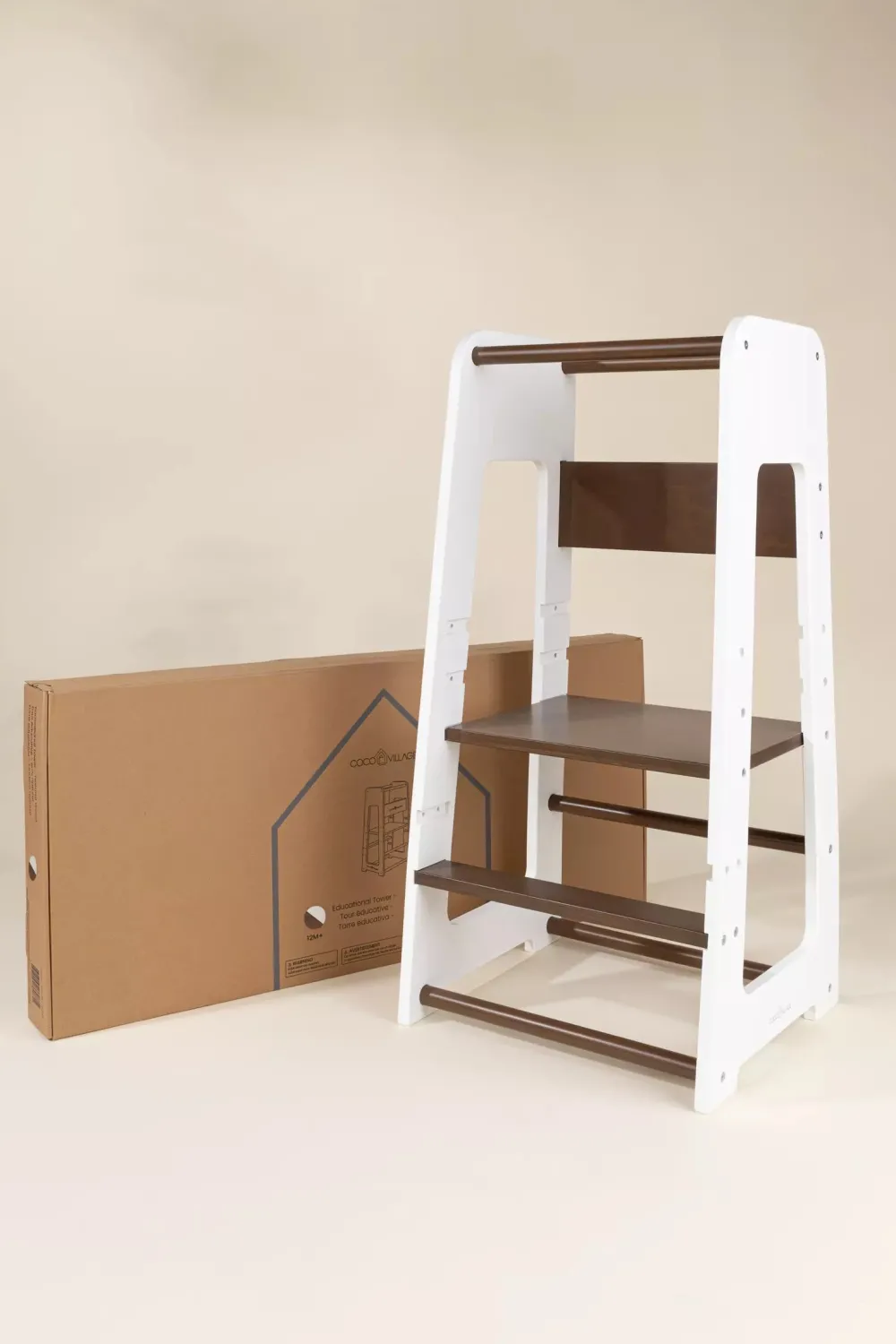 Coco Village Educational Tower - Walnut & White