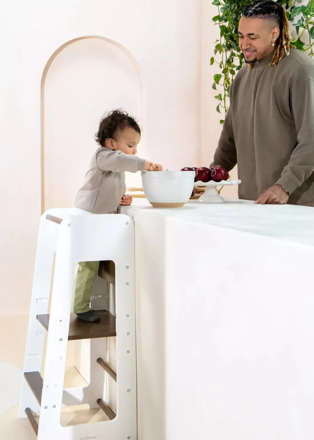 Coco Village Educational Tower - Walnut & White