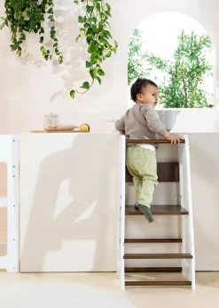 Coco Village Educational Tower - Walnut & White
