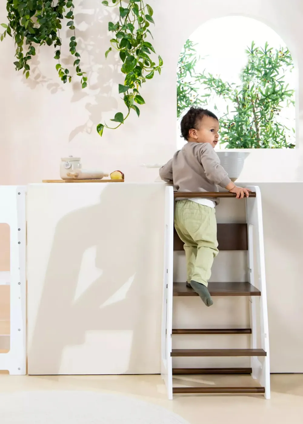Coco Village Educational Tower - Walnut & White