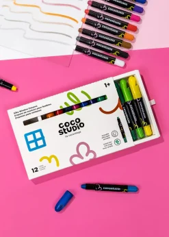 Coco Village Erasable Silky Window Crayons - 12 colors