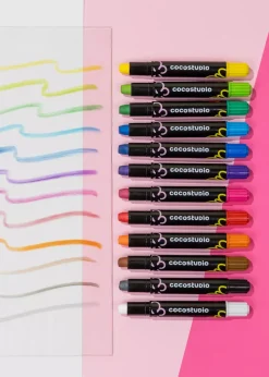 Coco Village Erasable Silky Window Crayons - 12 colors