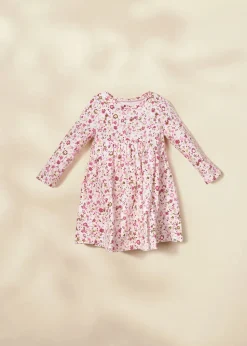 Coco Village Fleece Swing Dress Lt Pink AOP 9-12m