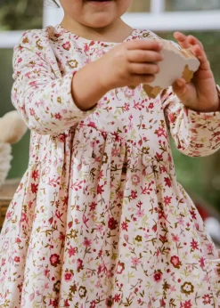 Coco Village Fleece Swing Dress Lt Pink AOP 9-12m