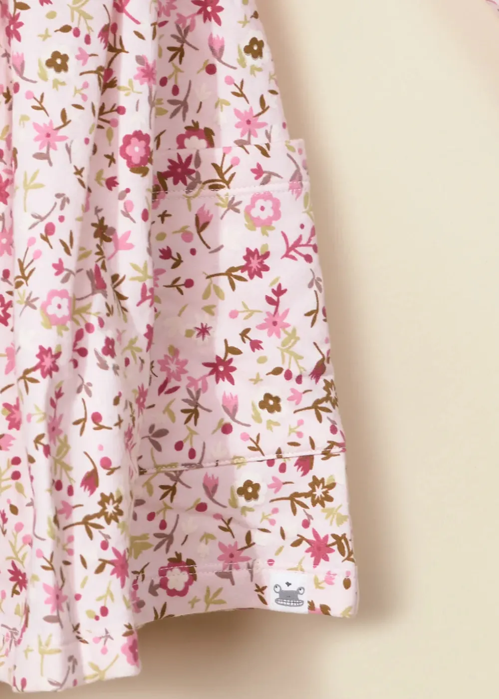 Coco Village Fleece Swing Dress Lt Pink AOP 9-12m
