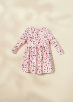 Coco Village Fleece Swing Dress Lt Pink AOP 9-12m
