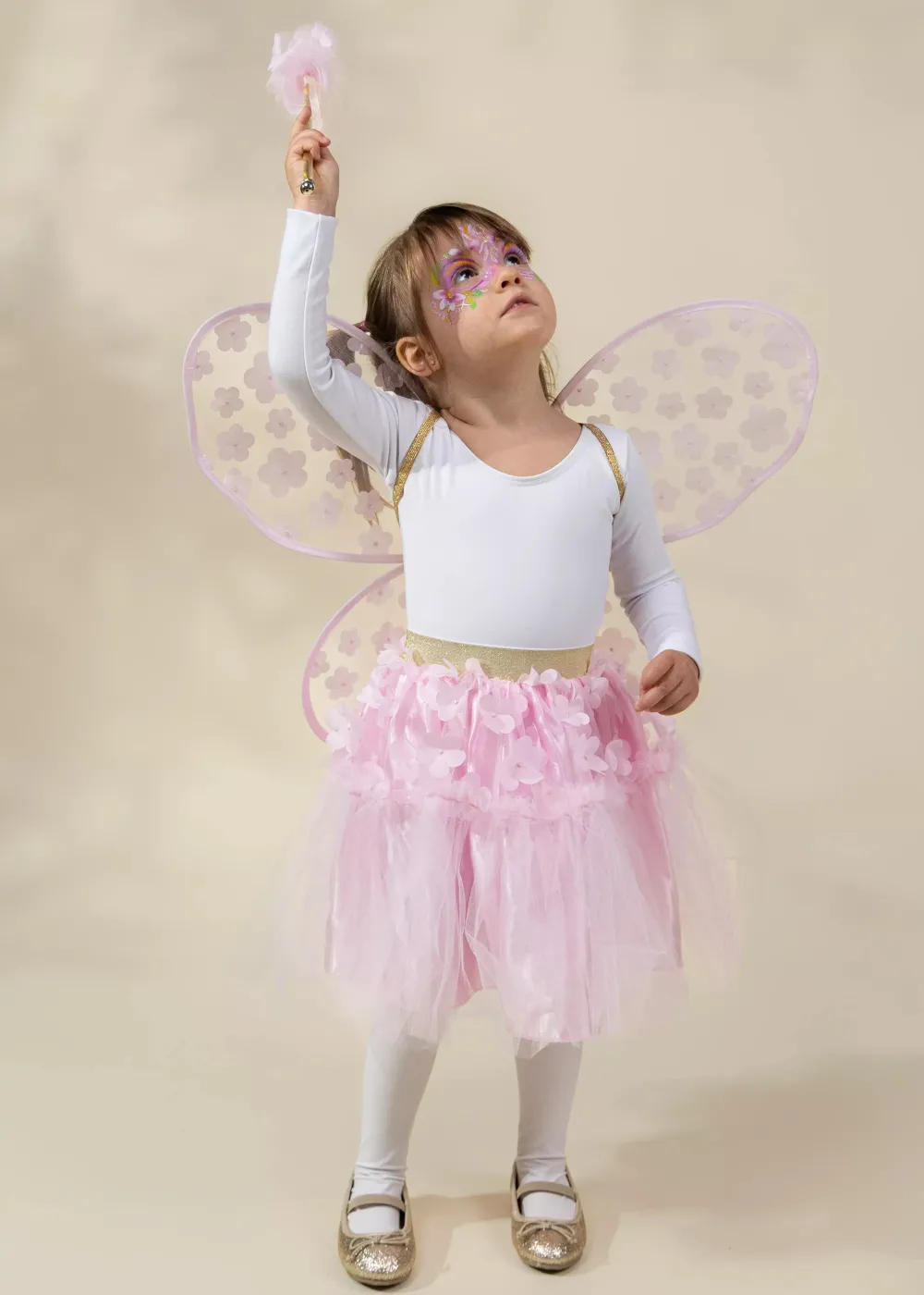 Coco Village Flower Tutu, Wings & Wand Costume