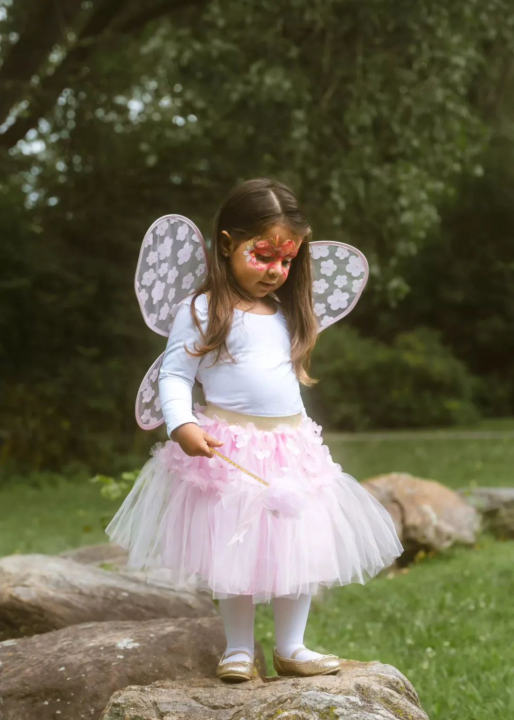 Coco Village Flower Tutu, Wings & Wand Costume