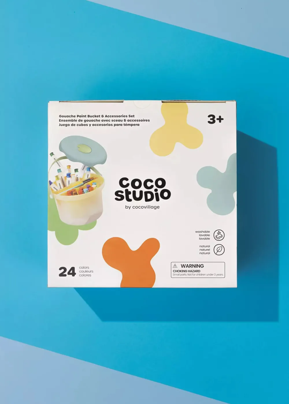 Coco Village Gouache Paint Bucket & Accessories Set - 24 colors