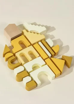 Coco Village Houses Wooden Creative Blocks Set - 21 pcs