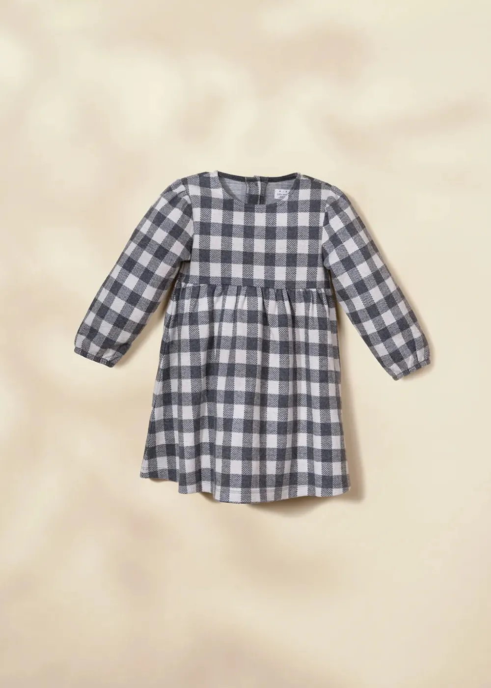 Coco Village Knit Plaid Dress Anthracite Gingham 9-12m