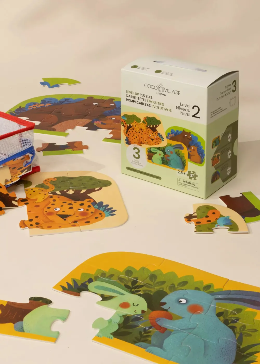 Coco Village Level Up Puzzles Level 2- Parent & Baby(3 puzzles)