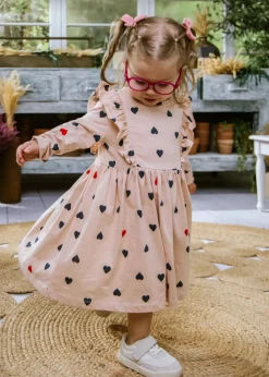 Coco Village Ruffle LS Dress Pink 9-12m