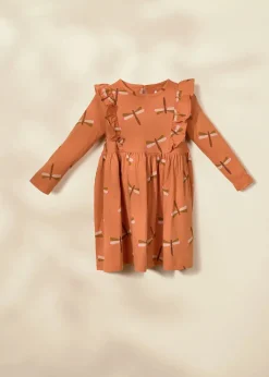 Coco Village Ruffle LS Dress Pink 9-12m