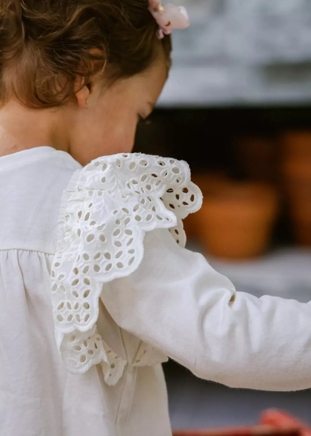 Coco Village Ruffle Shoulder Tee Black 9-12m