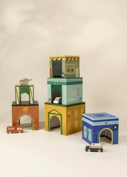 Coco Village Set of 6 Oversized Stacking Boxes - The Buildings