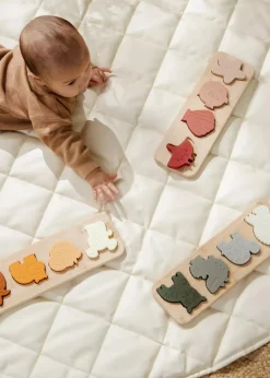 Coco Village Silicone Puzzle on Wooden Plate - Ocean