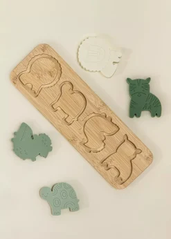 Coco Village Silicone Puzzle on Wooden Plate - Savana
