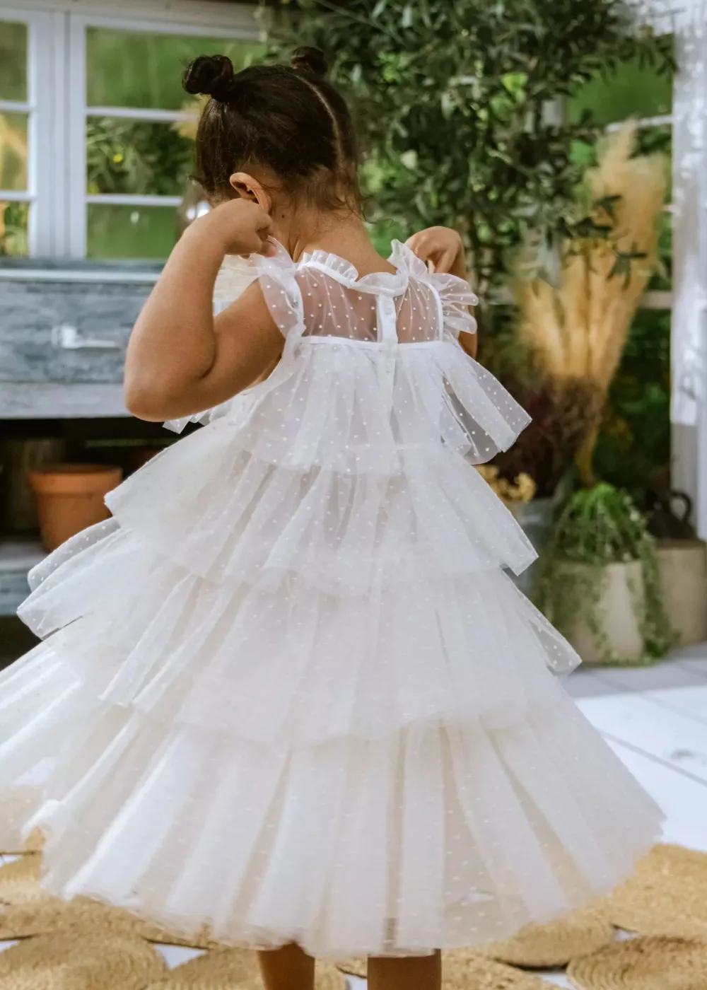 Coco Village Tiered Dress White 9-12m
