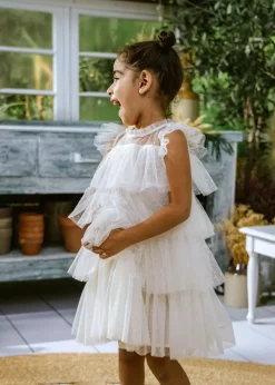 Coco Village Tiered Dress White 9-12m