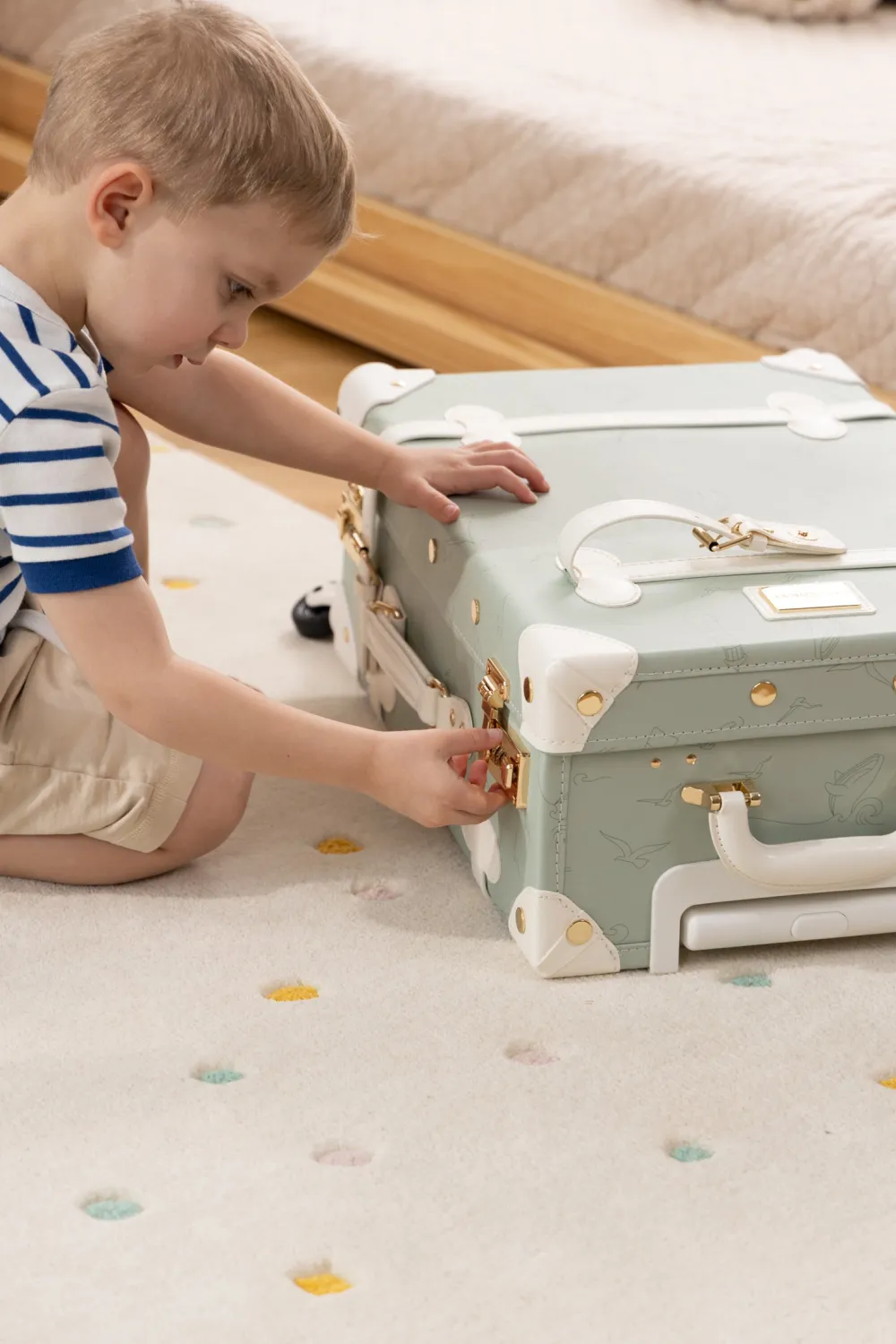 Coco Village Vegan Leather Carry-On Suitcase - Ocean