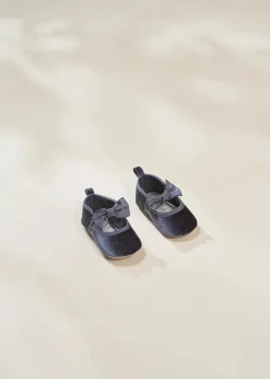 Coco Village Velvet Dress Shoes Charcoal 0-3m