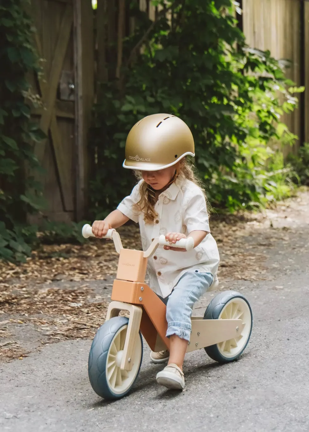 Coco Village Wooden Balance Bike 3-in-1 - Grapefruit