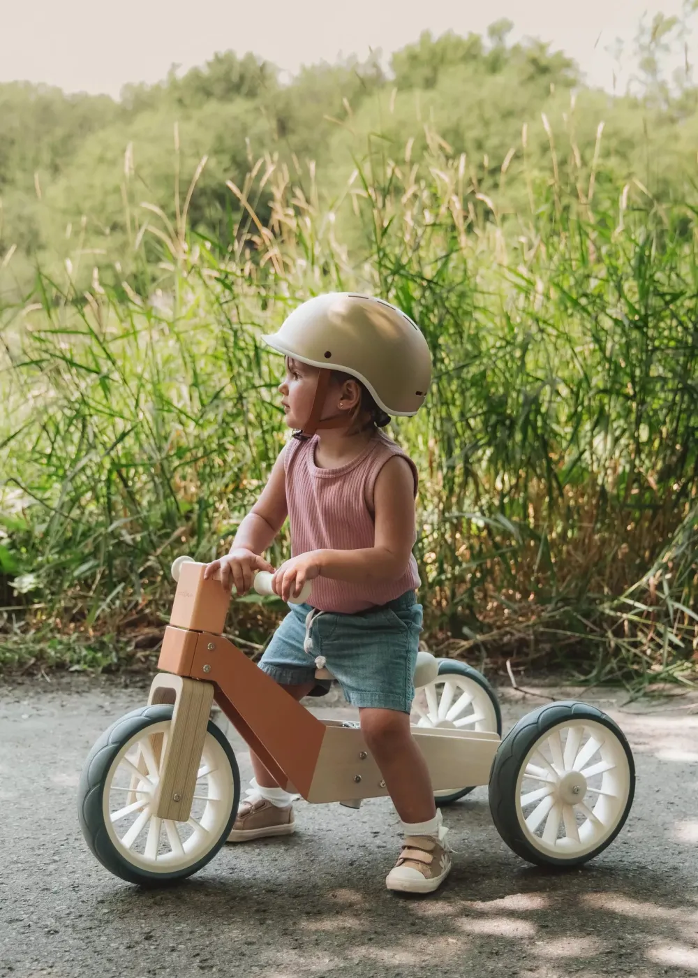 Coco Village Wooden Balance Bike 3-in-1 - Grapefruit