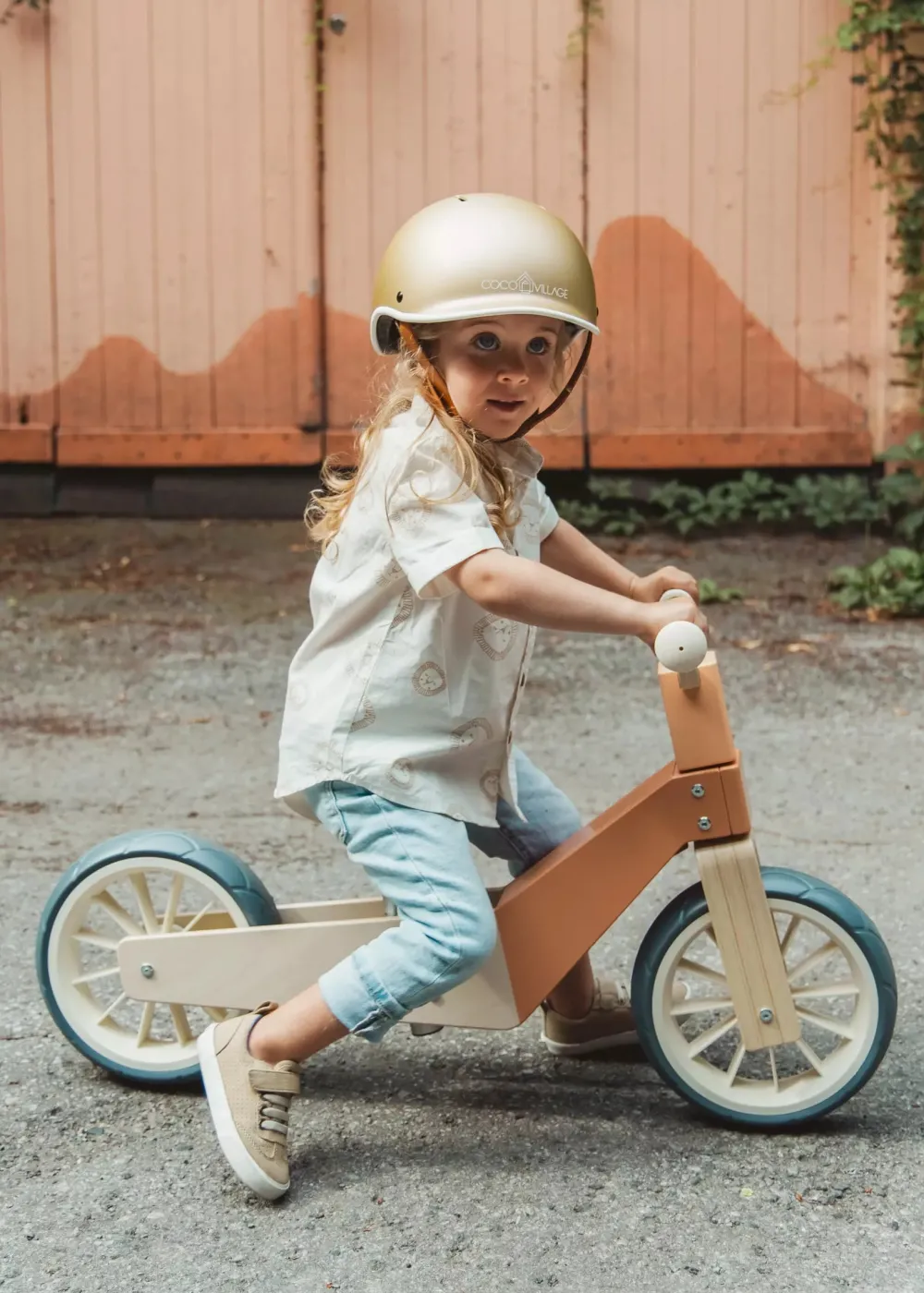 Coco Village Wooden Balance Bike 3-in-1 - Grapefruit