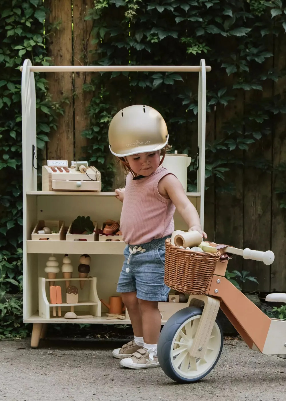 Coco Village Wooden Balance Bike 3-in-1 - Grapefruit