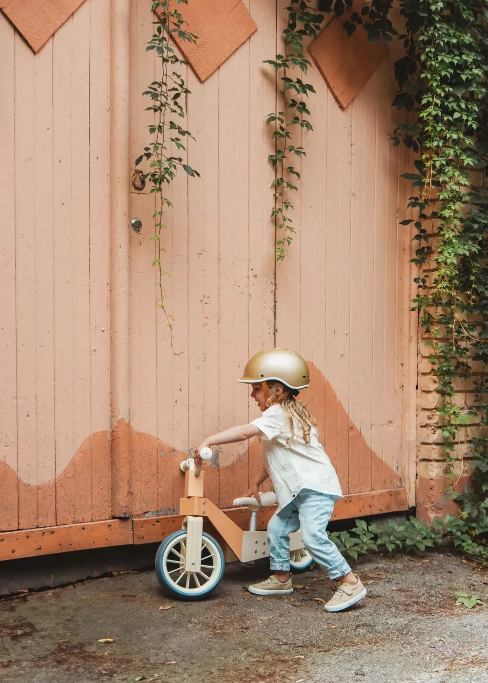 Coco Village Wooden Balance Bike 3-in-1 - Grapefruit