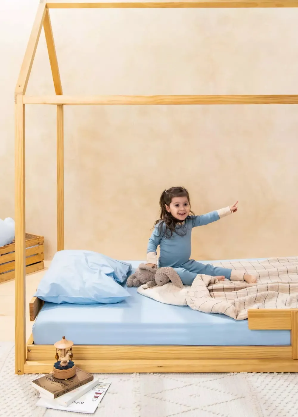 Coco Village Wooden Bed Frame - Natural Wood