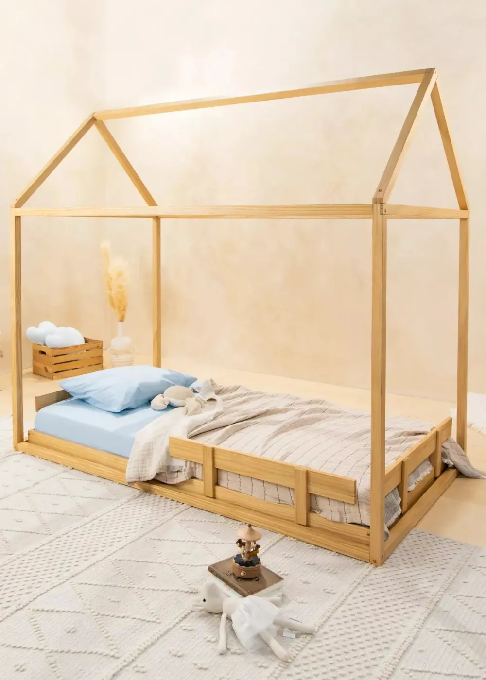 Coco Village Wooden Bed Frame - Natural Wood