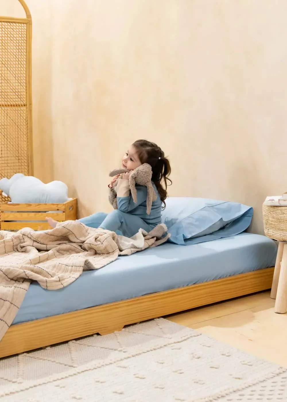 Coco Village Wooden Bed Frame - Natural Wood