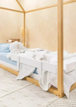 Coco Village Wooden Bed Frame Rail - Natural Wood