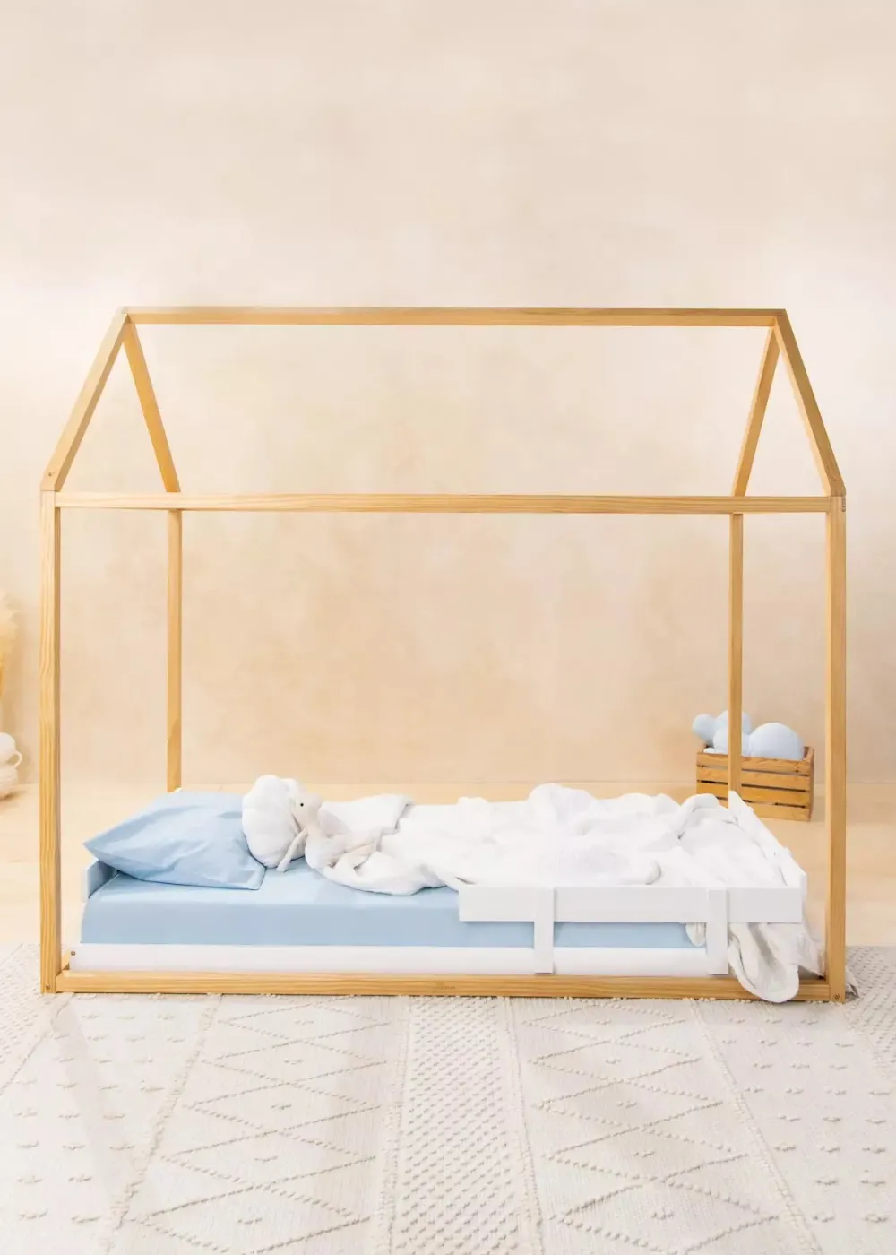 Coco Village Wooden Bed Frame Rail - Natural Wood