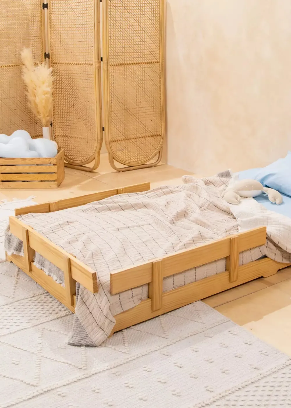 Coco Village Wooden Bed Frame Rail - Walnut