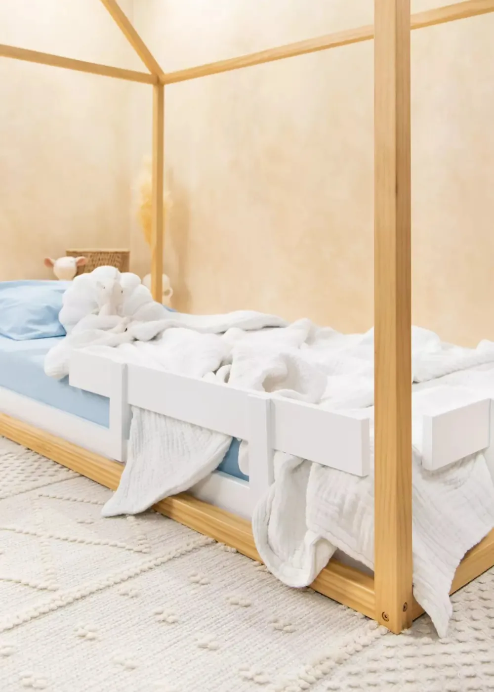 Coco Village Wooden Bed Frame Rail - Walnut
