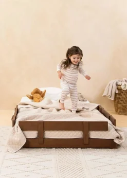 Coco Village Wooden Bed Frame Rail - Walnut