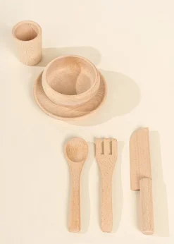 Coco Village Wooden Dinnerware Playset (12 Pcs)