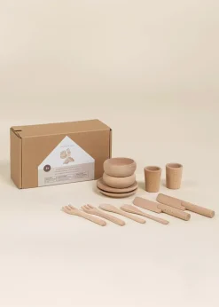 Coco Village Wooden Dinnerware Playset (12 Pcs)
