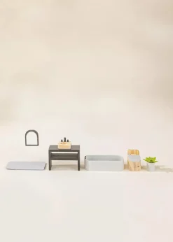 Coco Village Wooden Doll House Bathroom Furniture (6pcs)