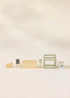 Coco Village Wooden Doll House Kids Room Furniture (10pcs)