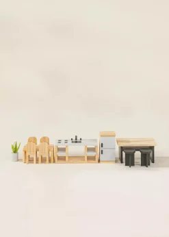Coco Village Wooden Doll House Kitchen Furniture (12 pcs)