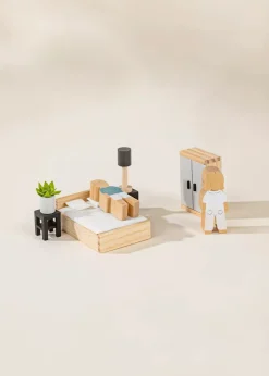 Coco Village Wooden Doll House Master Bedroom Furniture (9 pcs)