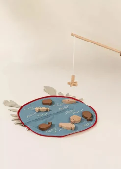 Coco Village Wooden Fishing Game with Bag