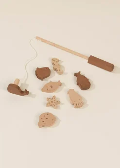 Coco Village Wooden Fishing Game with Bag